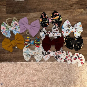 HANDMADE Lot of Boutique Bows 13‎ total